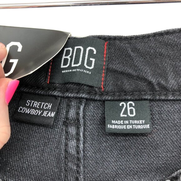 Urban Outfitters BDG High Waisted Cowboy Jeans in Black Charcoal Stretch NWT 26 - Picture 7 of 16